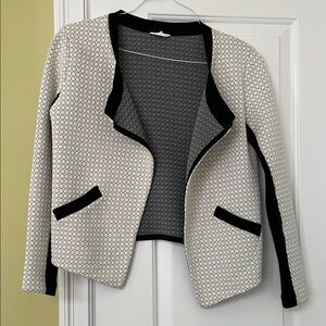 Club Monaco Black and Cream Patterned Blazer